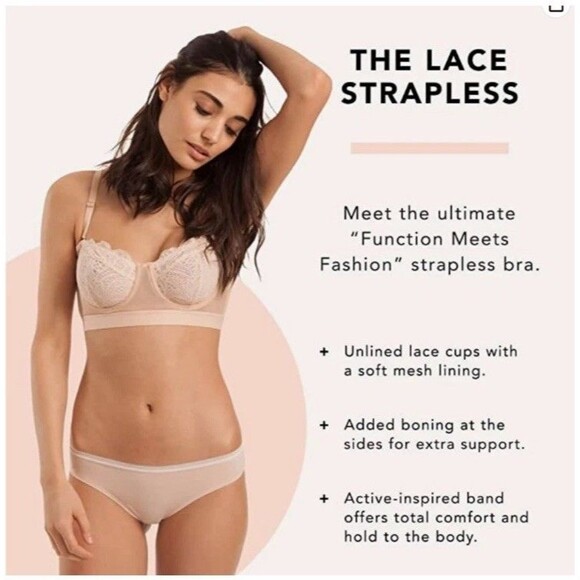 LIVELY Lace Strapless Bra for Women Shapewear Underwire SIZE 38DD - Picture 8 of 9